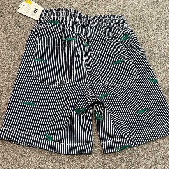 Mini boden kids boys Pull-on Drawstring Shorts Blue Ticking Croc Embroidery - Picture 2 of 6